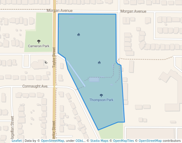 walking in Thompson Park map in Port Coquitlam