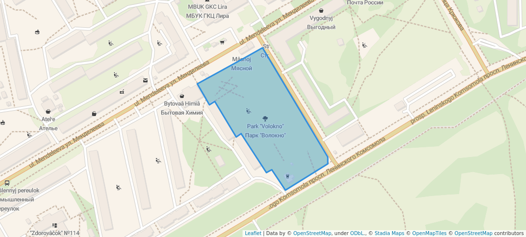 walking in Парк "Волокно" map in Kursk