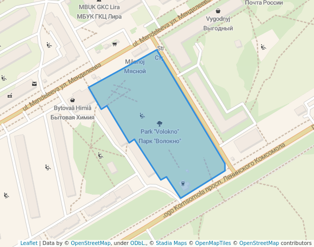 walking in Парк "Волокно" map in Kursk