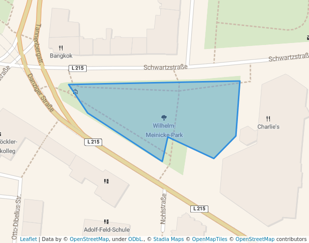 walking in Wilhelm-Meinicke-Park map in Oberhausen