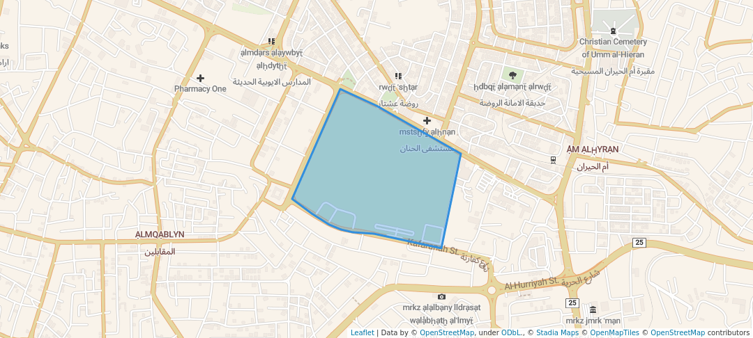 walking in حديقة الملك عبدالله الثاني map in عمّان،