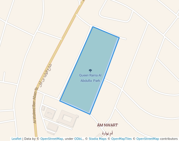 walking in Queen Rania Al Abdulla  Park map in Amman