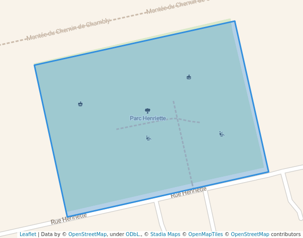 walking in Parc Henriette map in Carignan