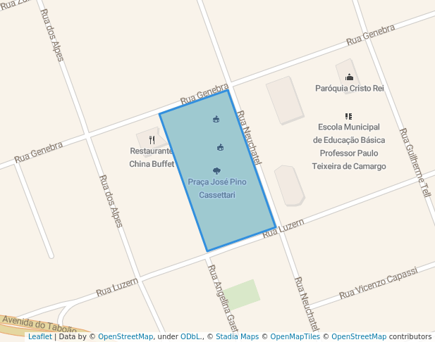 walking in Praça José Pino Cassettari map in São Bernardo do Campo