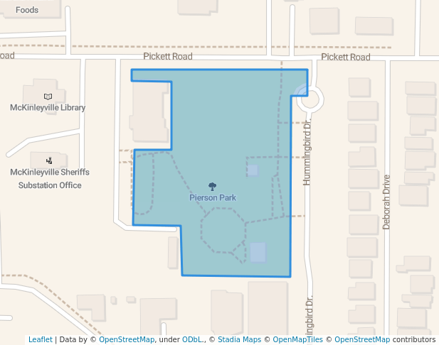 walking in PIerson Park map in McKinleyville