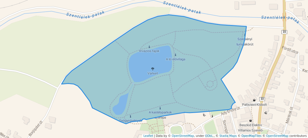 walking in Várkert map in Szécsény