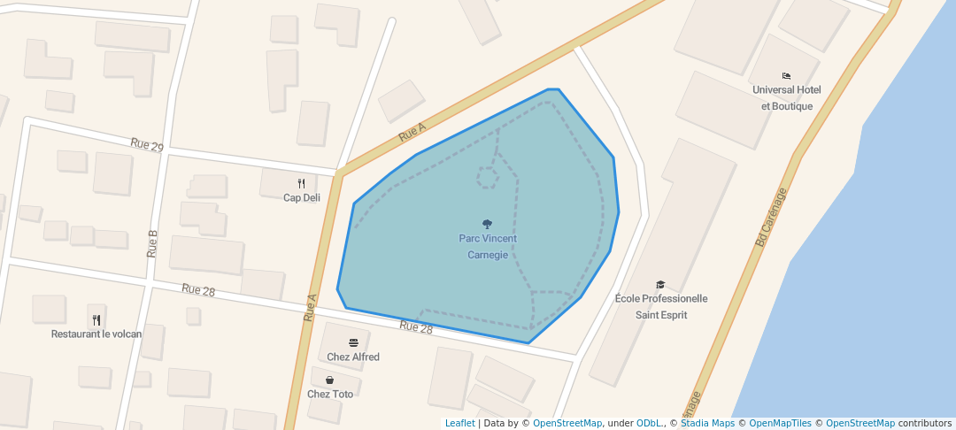 walking in Parc Vincent Carnegie map in Cap-Haitien