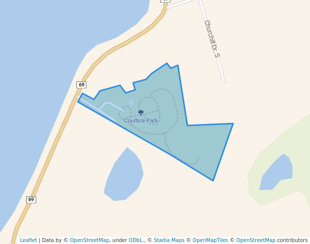 walking in Coultice Park map in Whitchurch-Stouffville