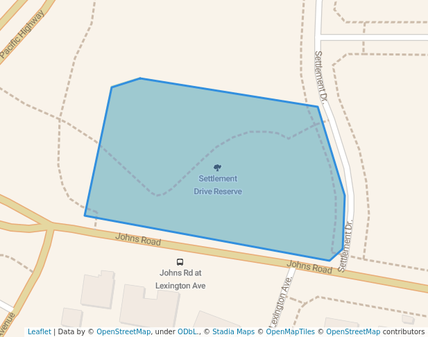 walking in Settlement Drive Reserve map in Wadalba