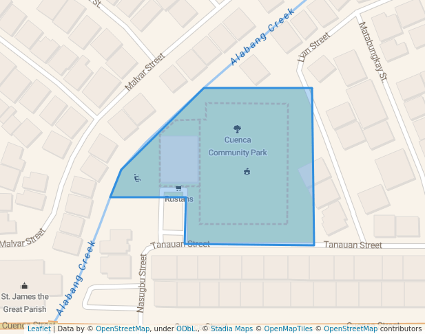 walking in Cuenca Community Park map in Muntinlupa