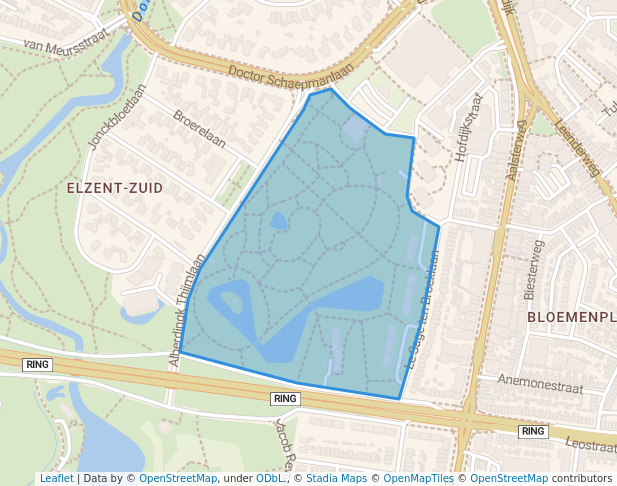 walking in Stadswandelpark map in Eindhoven