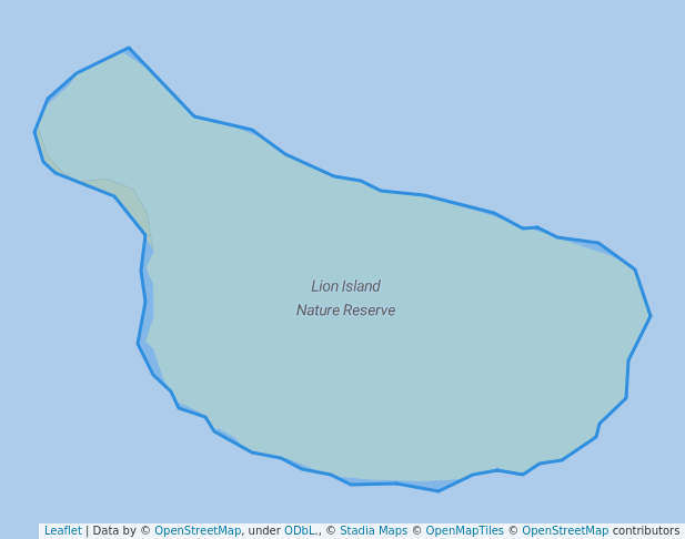 walking in Lion Island Nature Reserve map in Box Head