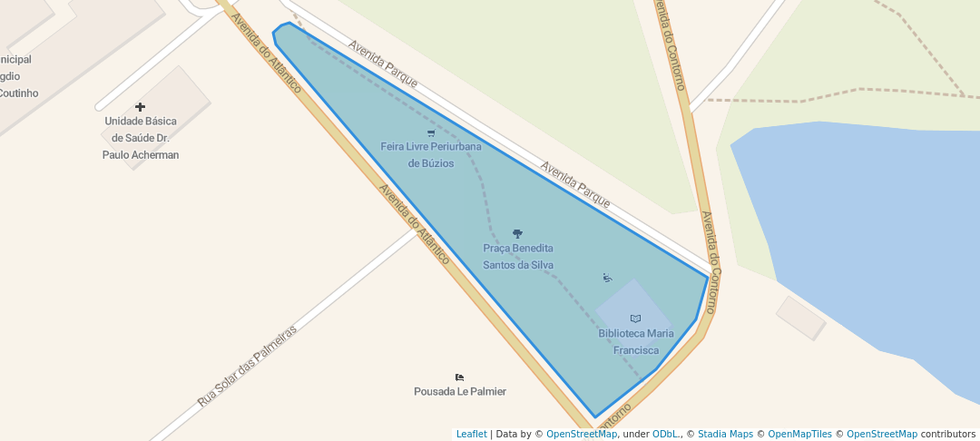 walking in Praça Benedita Santos da Silva map in Armação dos Búzios