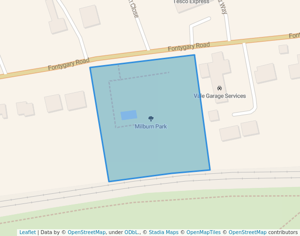 walking in Milburn Park map in Rhoose