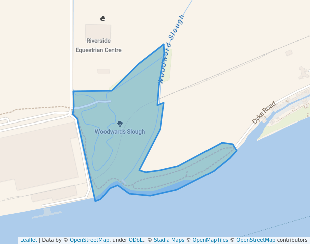walking in Woodwards Slough map in Richmond