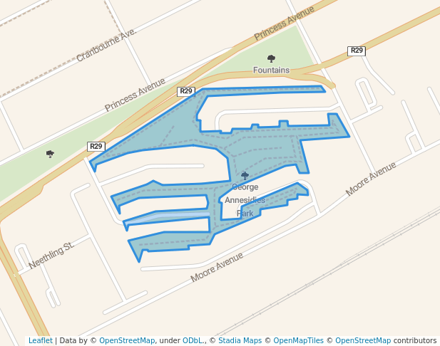 walking in George Annesidies Park map in Benoni