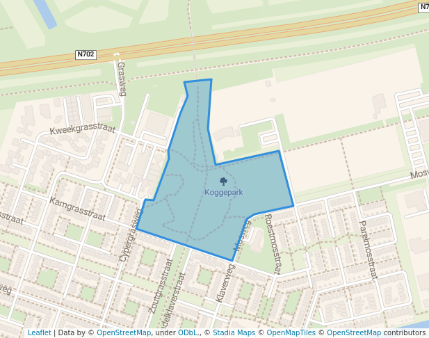 walking in Koggepark map in Almere