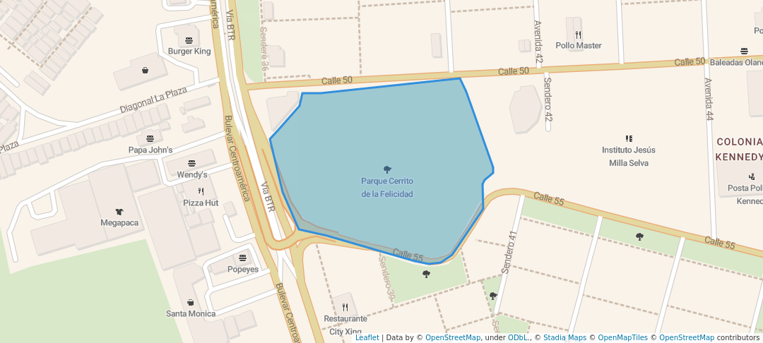 walking in Parque Cerrito de la Felicidad map in Tegucigalpa