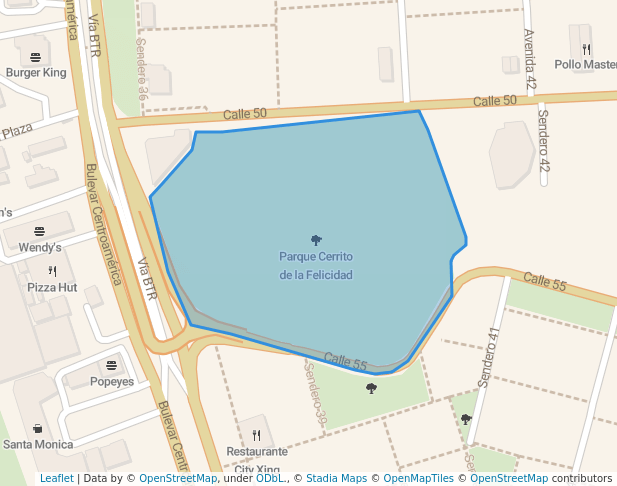 walking in Parque Cerrito de la Felicidad map in Tegucigalpa