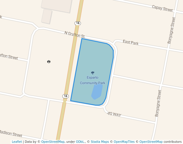 walking in Esparto Community Park map in Esparto