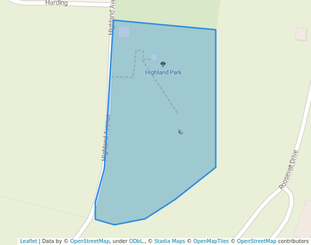 walking in Highland Park map in Athens