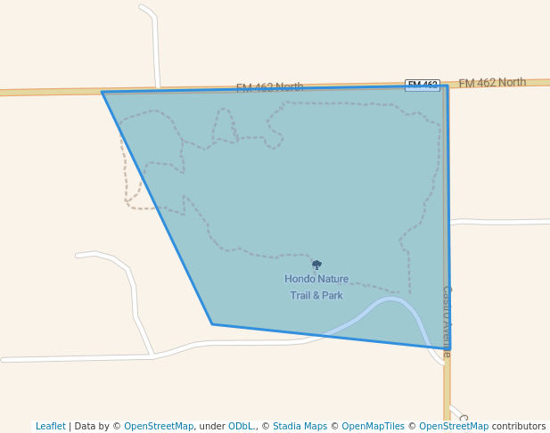 walking in Hondo Nature Trail & Park map in Hondo