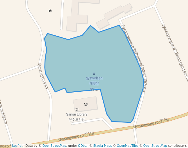 walking in 지산공원 map in Gwangju