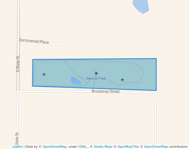 walking in Mercer Park map in Mercer