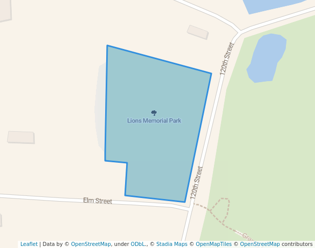 walking in Lions Memorial Park map in Zimmerman