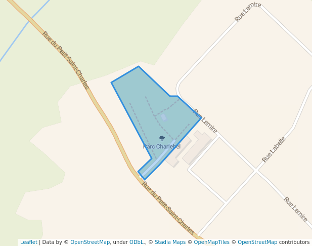 walking in Parc Charlebel map in Mirabel