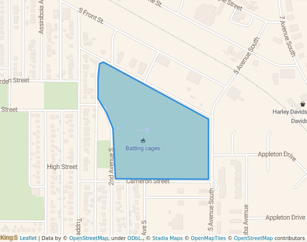 walking in Jubilee Park map in Yorkton