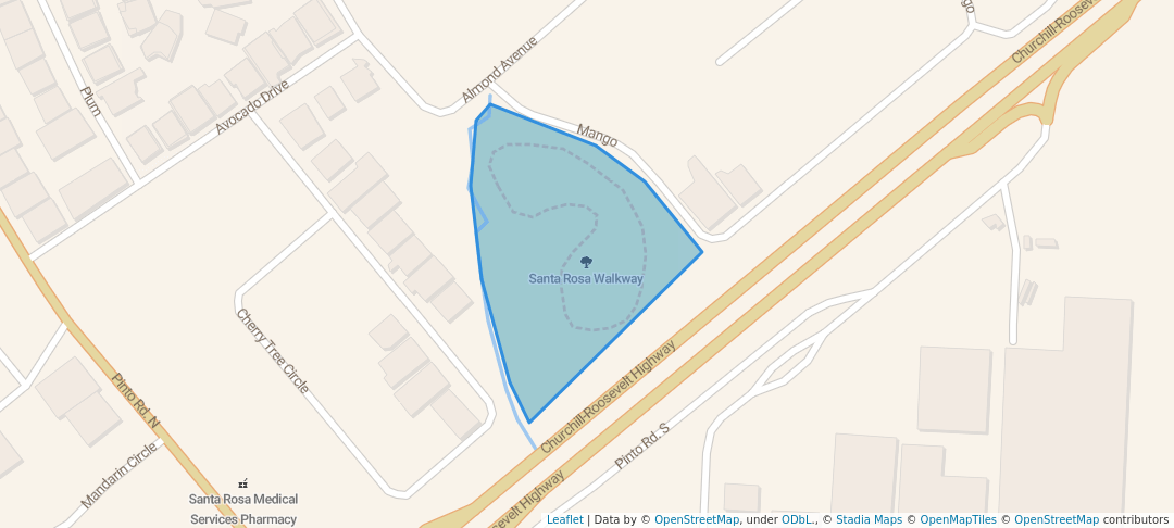 walking in Santa Rosa Walkway map in Arima