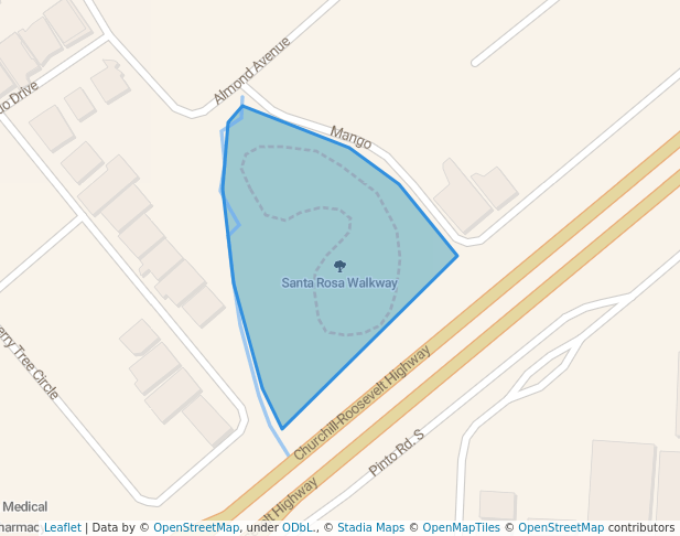 walking in Santa Rosa Walkway map in Arima