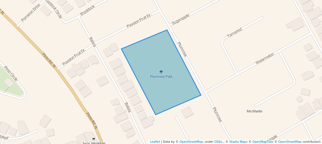 walking in Plumrose Park map in Arima