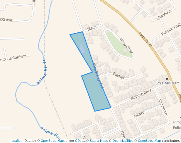 walking in King Orange Park map in Arima