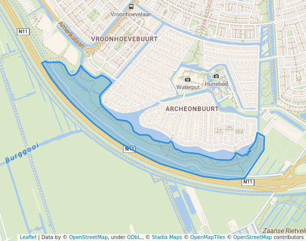 walking in Park Burggooise Plassen map in Alphen aan den Rijn