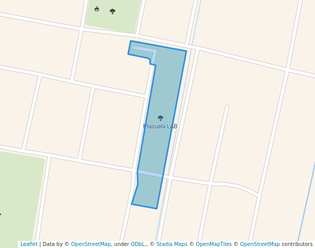 walking in Plazuela LAB map in Urbanizacion L.A.B.