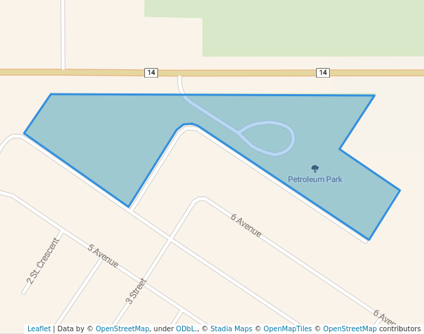 walking in Petroleum Park map in Wainwright