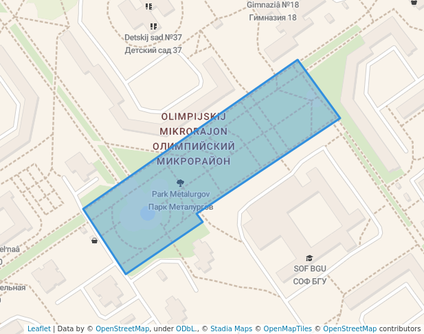 walking in Парк Металургов map in Stary Oskol