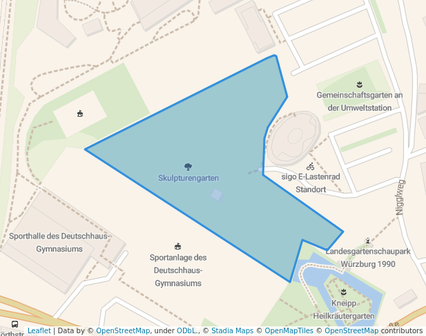 walking in Skulpturengarten map in Würzburg