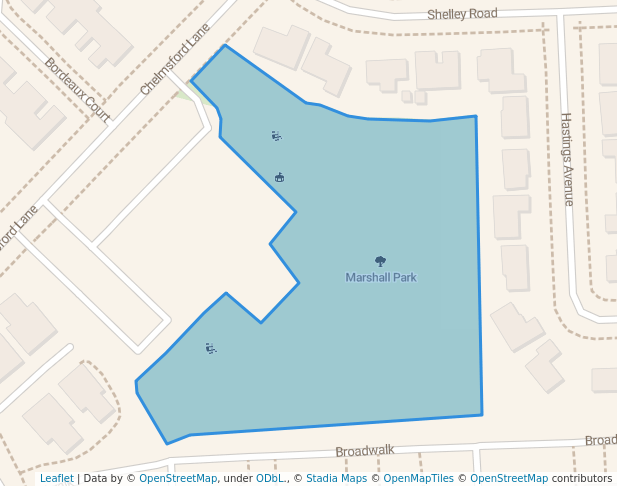 walking in Marshall Park map in Arlington Heights