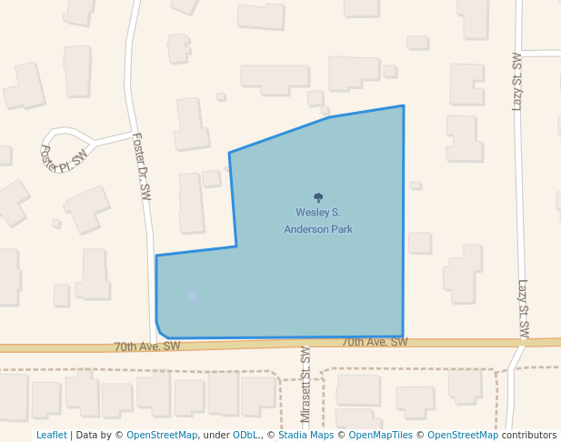 walking in Wesley S. Anderson Park map in Olympia