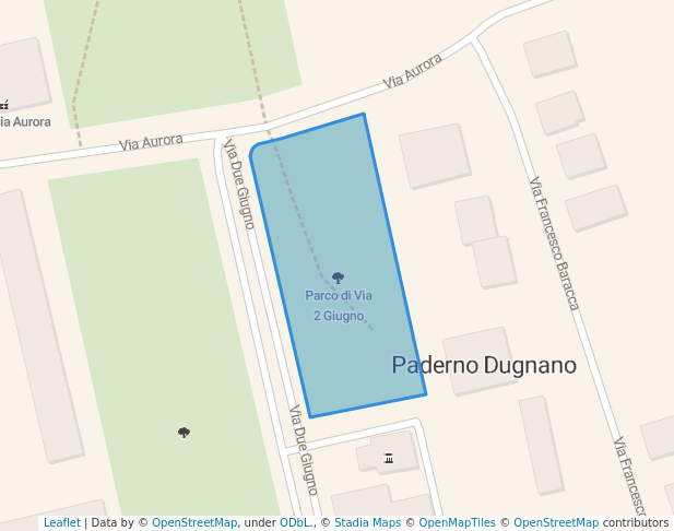 walking in Parco di Via 2 Giugno map in Paderno Dugnano