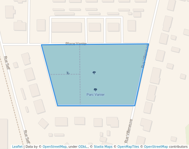 walking in Parc Vanier map in Val-d'Or