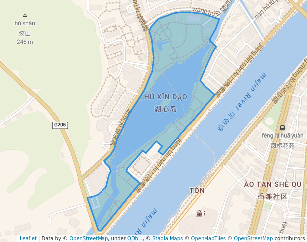 walking in 南湖公园 map in Qu Zhou Shi