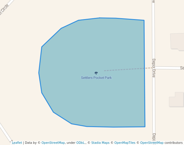 walking in Settlers Pocket Park map in Milliken