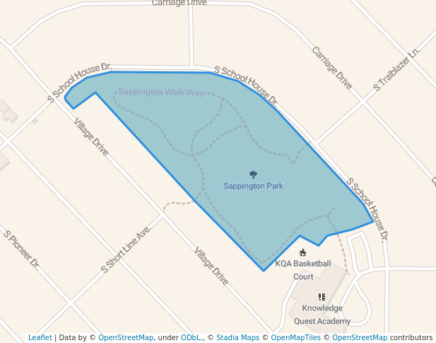 walking in Sappington Park map in Milliken