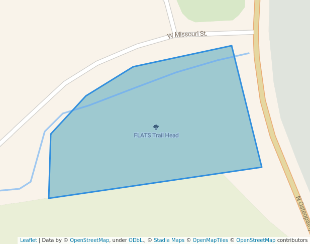 walking in FLATS Trail Head map in Kirksville