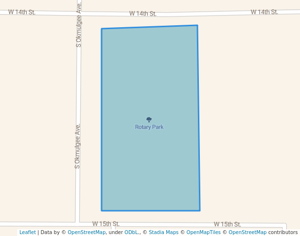 walking in Rotary Park map in Okmulgee