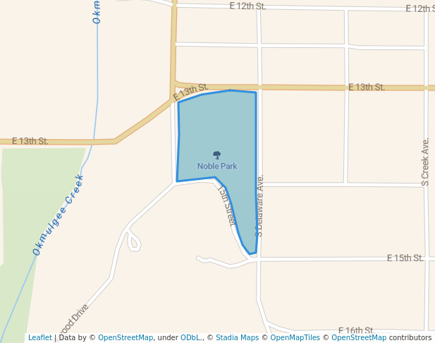 walking in Noble Park map in Okmulgee